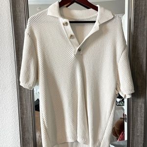 Zara knit pull over 3 button size L